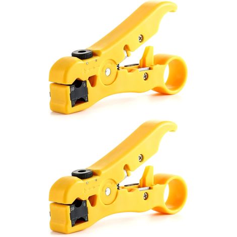 Coupe-câble, outil coupe-câble/dénudeur universel 2 pièces pour câbles coaxiaux RG59, RG6, RG7 et RG11, catégorie câble-CAT6 CAT5 CAT3 (1/5)