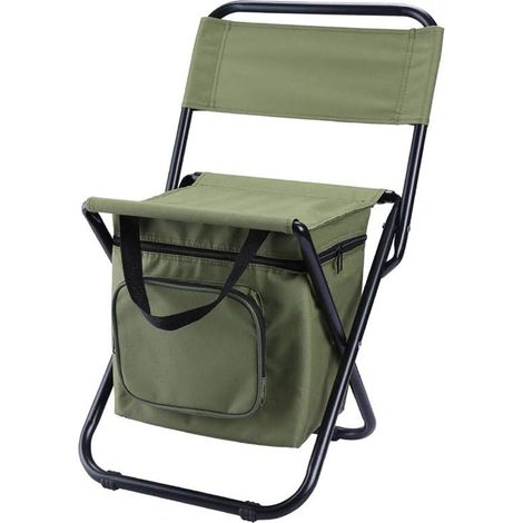 Chaise pliante en toile Oxford 600D, siège de pêche extérieur portable avec sac de transport et bandoulière (1/5)