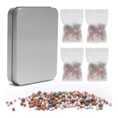 Mineral Ball Refills 4 Pack for Filtered Shower Head, Ionizing Filter Stones, Anti-Limescale, pH Neutral, Universal (1/5)