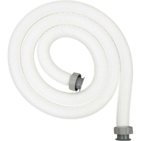 Schlauch mit 38 mm Durchmesser, 3,0 m lang + Gewindeanschlüsse, weiß