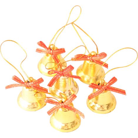 Petits nœuds de noël avec cloches, 30 pièces, ornements suspendus pour arbre de noël, décoration de boîte cadeau YMYNY (1/5)