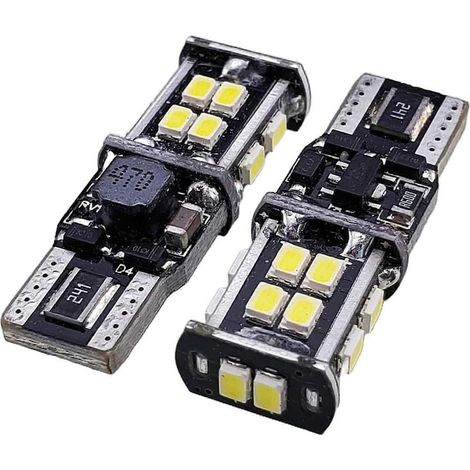 14 ampoules LED SMD T10 501 W5W 194 168 2825 Blanc froid 6500K pour plafonnier, liseuse, éclairage de porte, ultra-lumineuses et durables. Culot à coin.