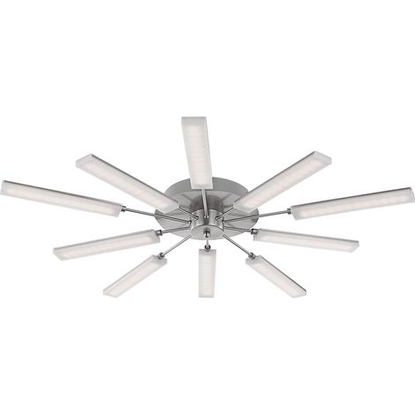 Plafoniera plafoniera soggiorno lampada sala da pranzo luce di design, 10 lampadine, nichel satinato, LED 2,8W 168Lm bianco caldo, DxH 80x9cm