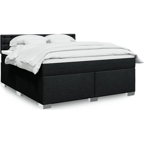 Boxspringbett mit Matratze Schwarz 180x200 cm Stoff