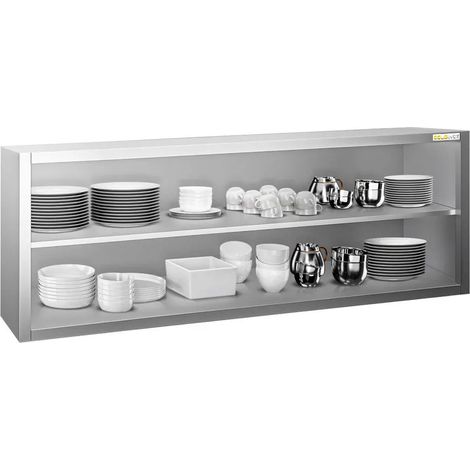 Placard mural inox 2000x400 mm - Hauteur 650 mm ouvert PREMIUM - GOLDINOX (1/4)