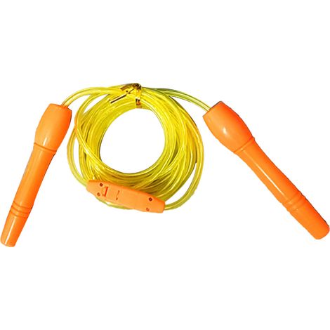 Corde à sauter lumineuse ajustable pour adultes et enfants, jaune phosphorescente – brille dans l’obscurité. (1/5)