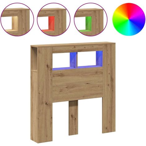 Maison Exclusive - Cabecero LED madera ingeniería roble artisan 1