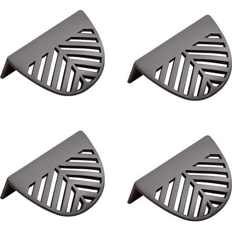 AIDUCHO Juego de 4 pomos de puerta con forma de hoja, tiradores de latón para cajones, armarios y muebles de cocina - Negro (1/5)