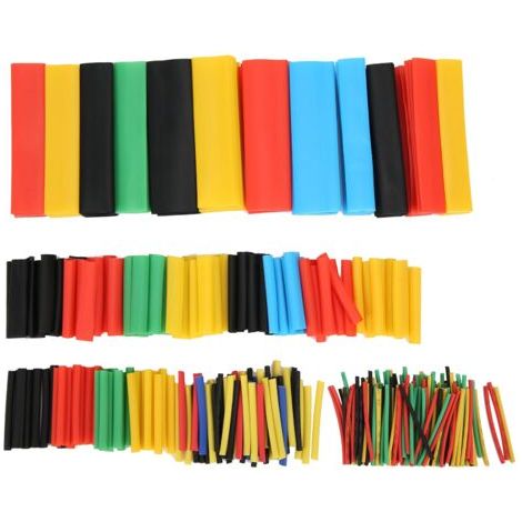 Kit rétractable de manchons de câble colorés en polyoléfine, tubes thermorétractables, avec rétrécissement 2:1, 328 pièces (1/5)
