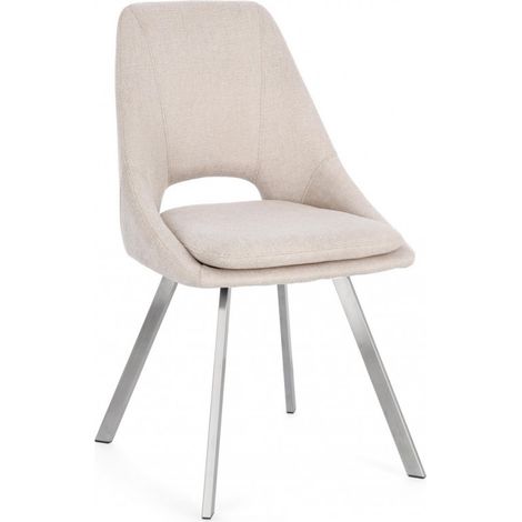 Set 6 Sedie da Pranzo in Fibra Sintetica, Beige (1/5)