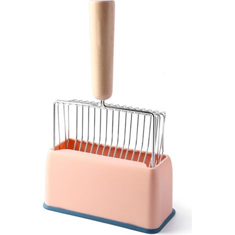 Pelle à litière en métal avec support, pelle à déjections pour chatons à tamisage rapide, support pour bacs à litière. (1/5)