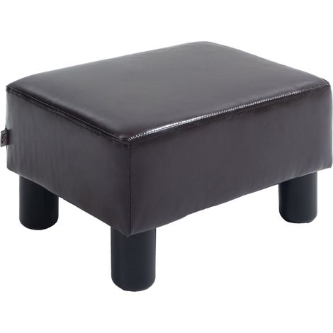 Rechteckiger gepolsterter Fußhocker aus braunem Kunstleder 40x30x24 cm, 100 kg MODENUIT (1/5)