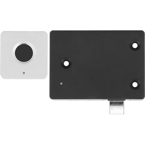 Serrure à empreinte digitale Home Smart en alliage d'aluminium, petite serrure électrique carrée argentée pour tiroir de placard. (1/5)