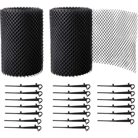 12M Grilles de Protection de Gouttière durable en PP, Protège Toiture et Protection contre Feuille + PLUS 20 Crochets de fixation+15cm de largeur+ 12m de longeur (1/5)