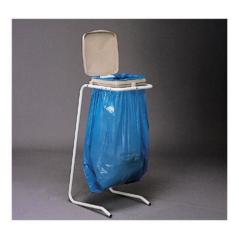 Mottez – Support sac poubelle sur pied 60-120 litres – B078V – Tube diamètre 20mm – Hauteur 71cm – Couvercle inclus