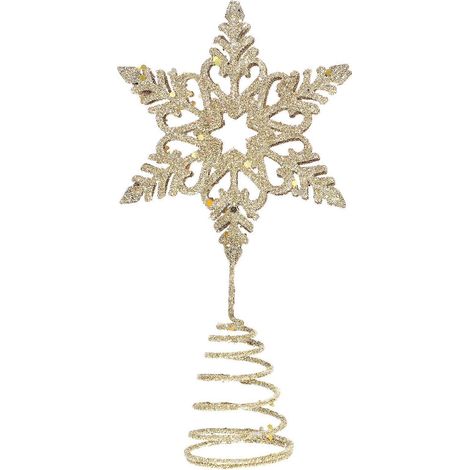 Étoile de Noël pour sapin de Noël, décoration étoile creuse pour sapin de Noël-17X8.5X4CM-Golden