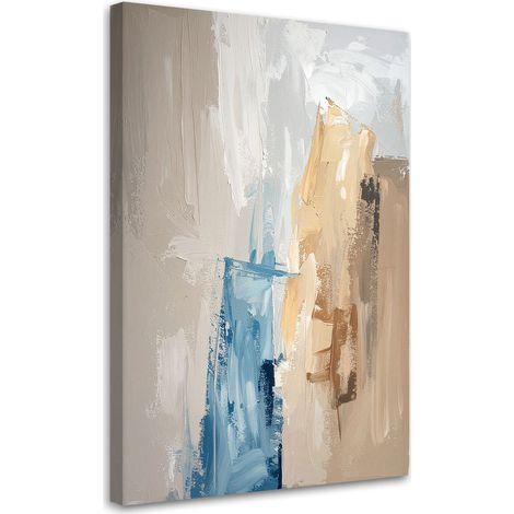 Image sur Toile, Abstraction beige et bleue,20x30 (1/4)