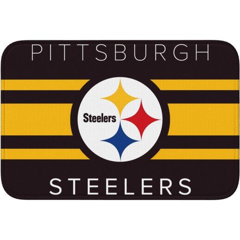 Multifunktionale Fußmatte mit Pittsburgh Steelers-Trikotmuster, geeignet für den Innen- und Außenbereich, ideal für Wohnungen, Schlafzimmer, Badezimmer und Küchen - hoch saugfähig, kann auch als Boden (1/5)