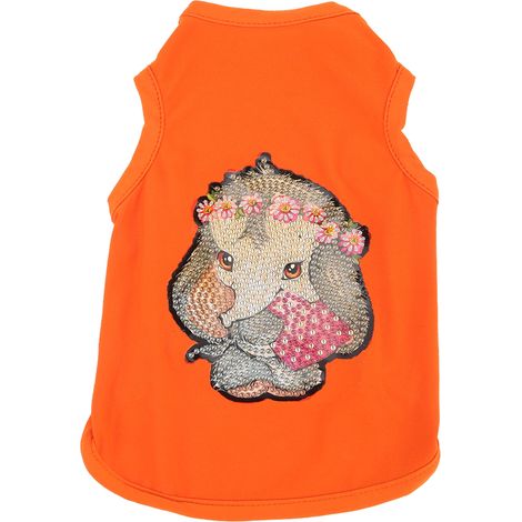 Gilet en coton doux et confortable pour animaux de compagnie, avec outils de peinture diamant en résine à faire soi-même pour chiots, orange, taille S (1/5)