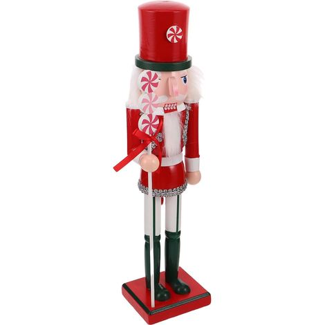 Casse-Noisette Bois Rouge de Figurine Décorative de Noël Statue de Soldat pour Décoration de Bureau et Fêtes (1/5)