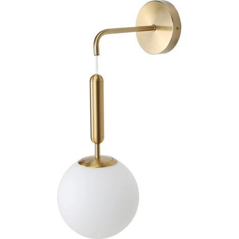 Applique murale en laiton doré avec globe en verre Ø18 cm