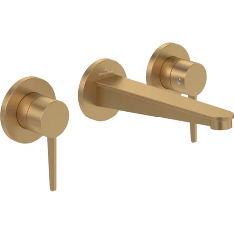 Mitigeur lavabo 3 trous mural VILLEROY ET BOCH Conum Brushed Gold (1/5)