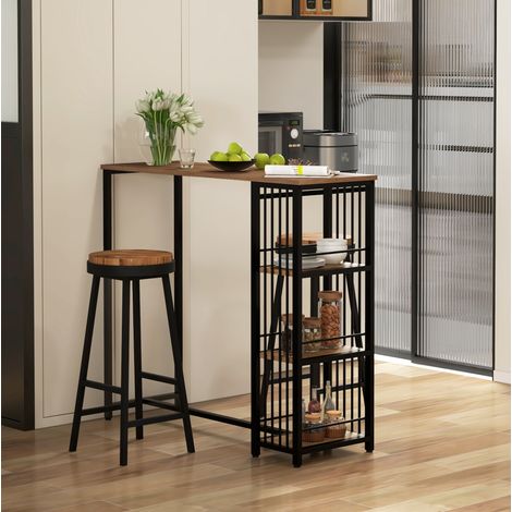 Tisch Küchentisch Stauraum 120x40x105 cm Braun OKMYHOME
