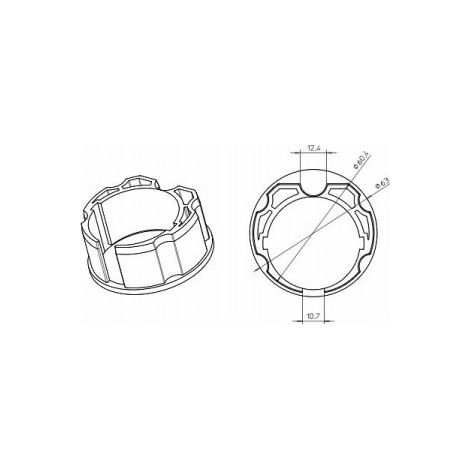 Adaptateur ogive inclinée 63mm CAME 001YK5137