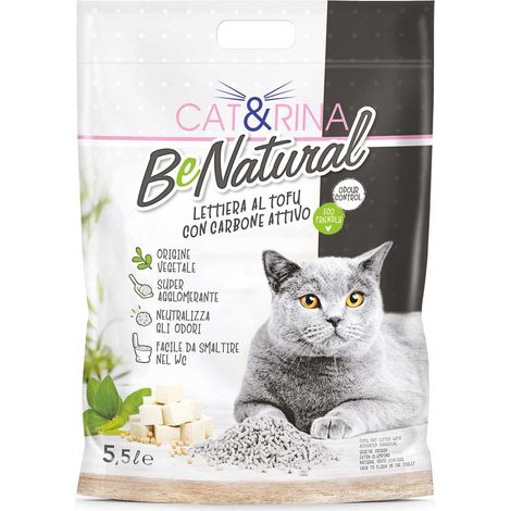 Record Cat&Rina Benatural Lettiera al Tofu con Carbone Attivo - Sacco 5,5 Lt - Lettiere
