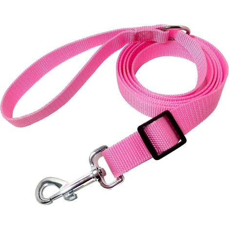 Laisse réglable pour chien de 1,8 m / 3 m, en nylon, pour chiens moyens et grands (rose). (1/5)