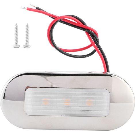 Plafonnier LED ovale IP67 12V DC (3 LEDs) Blanc chaud - Pour bateau, camping-car (Éclairage de courtoisie) (1/5)