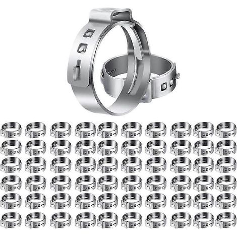 60 colliers de serrage à une oreille en acier inoxydable - Fixations pour tuyaux PEX 3/4 pouce pour des raccords de plomberie sécurisés (1/5)