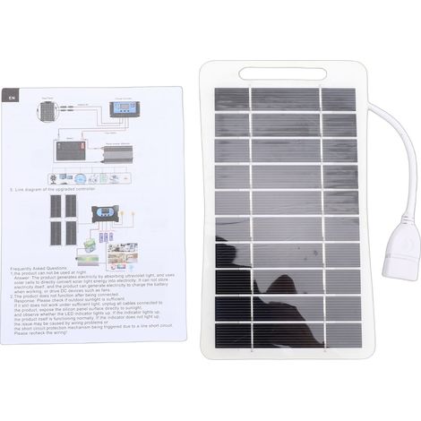 Panneau Solaire USB 2W Étanche IP67 Compact ABS Chargeur d'Urgence pour Randonnée Camping Plein Air (1/5)