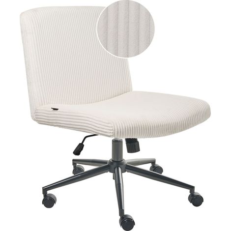 Desk Chair GEDDES Corduroy White