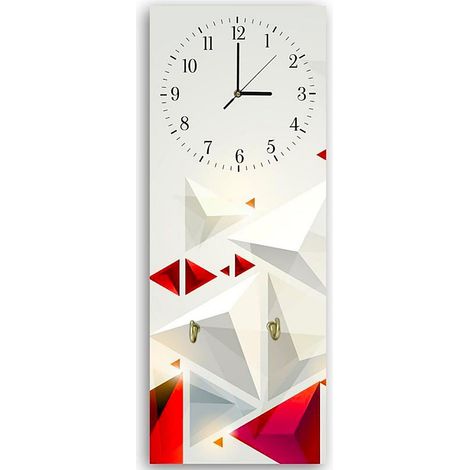 Horloge Murale Design Géométrique en Couleurs Chaudes - 30 x 90 cm