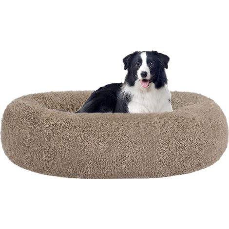 Orthopedic Round Dog Bed, Cushion for Dogs, Cats, Donut, Dog Bed, Washable, 90cm Diameter, Camel Brown (1/5)