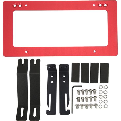 Plaque d'immatriculation support en alliage d'aluminium pour Tesla Model 3 2017-2022 rouge kit de montage (1/5)