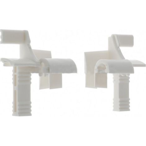 Par de tapas de extremo para persianas enrollables de cuarto de círculo – Para lamas de 7 a 9 mm – PVC blanco – Embudo y guía universal (1/2)