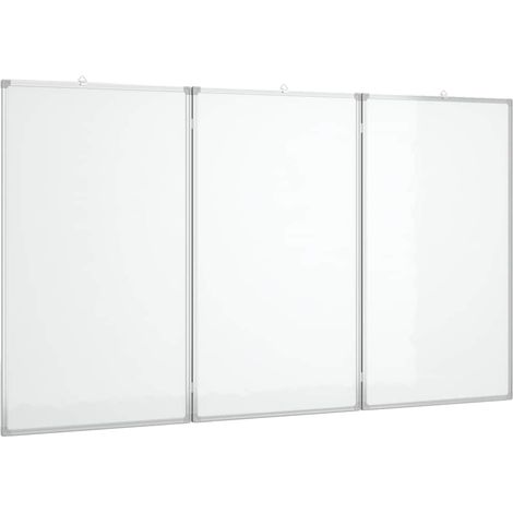 Tableau blanc magnétique pliable 180x100x1,7 cm aluminium