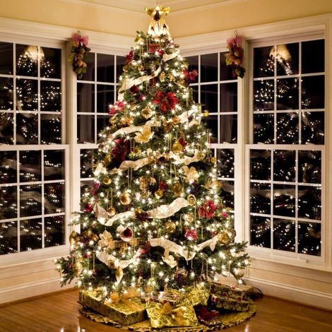 Guirlande lumineuse d'extérieur,1 Ruban Sapin Noël Pailleté LED Guirlande Lumineuse pour Decoration Sapin Noel - (lumière chaude) Longueur: 10m (1/4)