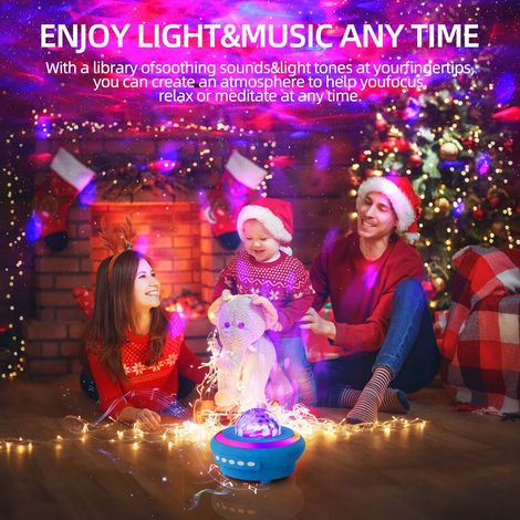 Projecteur Galaxy Light, 4 modes d'éclairage avec haut-parleur Bluetooth et télécommande (jaune) (1/4)