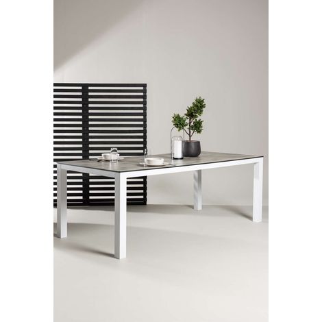Llama Table de salle à manger, blanc, gris. (1/5)