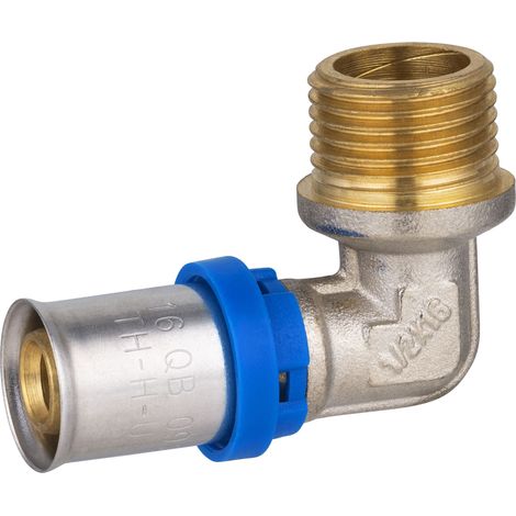 Codo Macho Multicapa a Prensar QUICK PLOMBERIE - Ø16 Macho 1/2