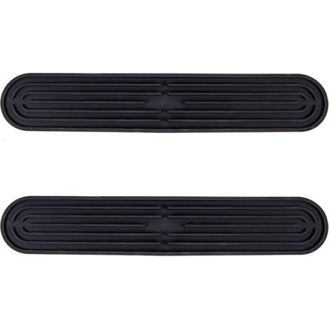 CCYKXA  2-teiliges Set schmaler Abtropfmatten aus Silikon, rutschfeste Trockenmatten für Geschirr, Tassen, Flaschen, Schneidebretter und Spülbecken, 43 x 7,8 x 1 cm, Schwarz