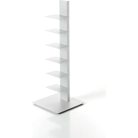 Sapiens Bianco - Piccolo verticale porta libri BBBItalia Sintesi in metallo Bruno Rainaldi (1/3)