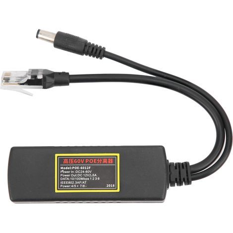 Injecteur PoE 60V Haute Puissance pour Réseau Ethernet 10/100Mbps, Alimentation PoE Compacte