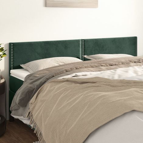 Cabeceros terciopelo verde oscuro 180x5x78/88 cm vidaXL (1/5)