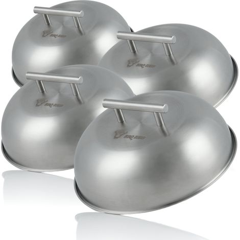 BBQ-Toro Edelstahl Wärmeglocke (4 Stück) Ø 23 cm Glosche, Servierglocke