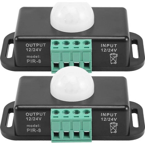 Interrupteur à détecteur de mouvement, capteur PIR LED 12 V/24 V pour rubans LED flexibles, lot de 2 (1/5)