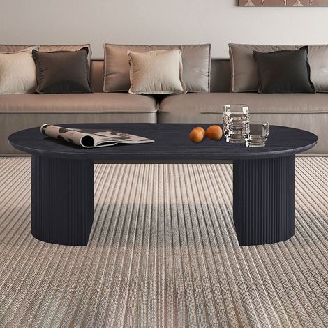 Table basse 120x70x38 cm décor chêne brun - LARON